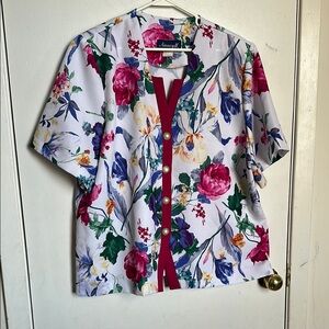 Pink and white Boxy Blouse